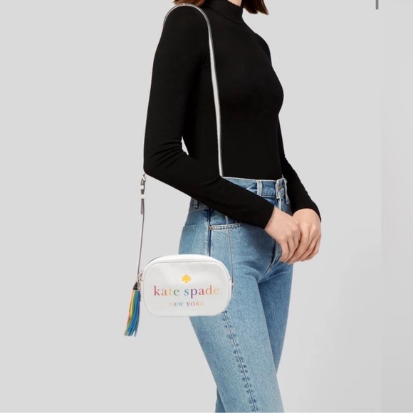 Kate Spade Kourtney Rainbow Camera Bag EUC - Picture 2 of 14